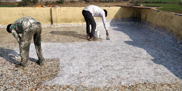 Terrace with existing tiles